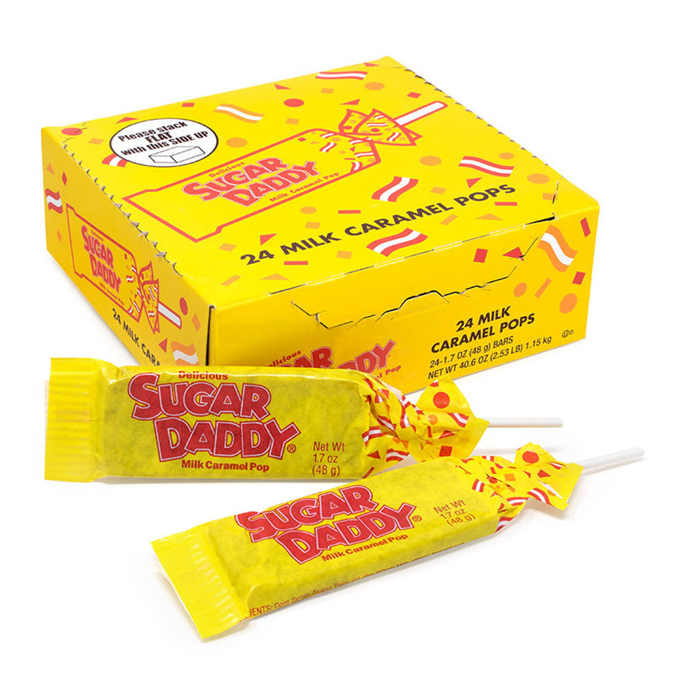 Charms Sugar Daddy Milk Caramel Lollipops, 24 Pops/ Box